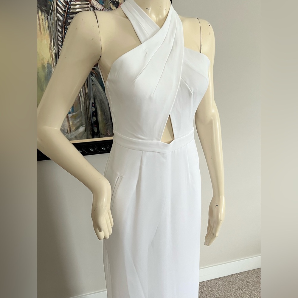 BCBGMAXAZRIA Josselyn Halter Jumpsuit – White | Size 0 - Picture 7 of 16